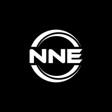 NNE letter logo design with black background in illustrator, vector logo modern alphabet font overlap style. calligraphy designs for logo, Poster, Invitation, etc.