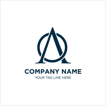 Alphabet letters monogram icon logo OA or AO