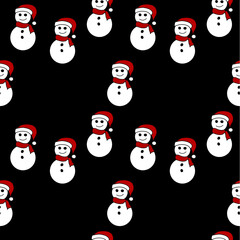 Vector seamless christmas symbol pattern, with stylish snowman