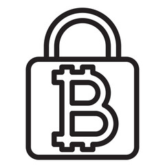 Bitcoin outline style icon