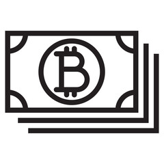 Bitcoin outline style icon