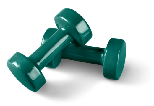 Fitness equipment dumbbells weights isolated on white background .