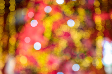 Blur light celebration on christmas tree, happy new year colorful background.