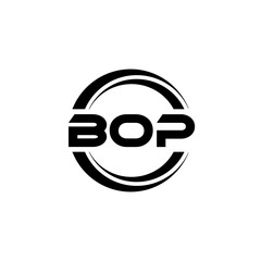 BOP letter logo design with white background in illustrator, vector logo modern alphabet font overlap style. calligraphy designs for logo, Poster, Invitation, etc.