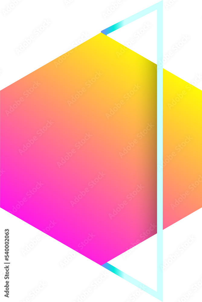 Poster png element graphic vivid gradient geometric and line. abstract background shape.