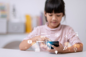 Children Search Internet Modern Technology Concept