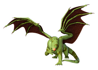 Obraz premium 3D Rendering Fairy Tale Dragon on White