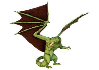 Fototapeta premium 3D Rendering Fairy Tale Dragon on White