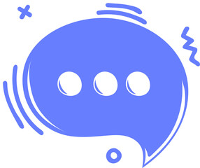 Chat dialog. Speech bubble icon in doodle style. Social media concept
