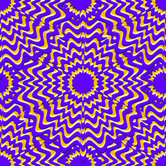 Optical illusion seamless pattern. Moving visual hypnotic