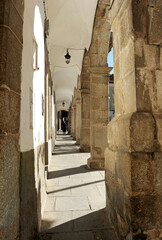 Plaza de la Piedad Soportales de Pizarro en Béjar, provincia de Salamanca, Castilla y León, España. Monumentos en Béjar. Turismo en Béjar. Que ver en Bejar.
