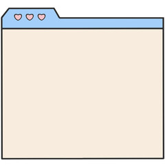 Pastel Web Browser Window Frame with Heart Icon