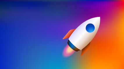 Naklejka na ściany i meble Business background with startup concept. Blue and orange target illustration for website or poster. Vector illustration