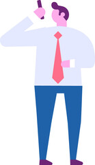 Vector Person  holding phone in hand flat vector illustration