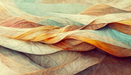 Fabric layers in pastel colors as panorama background