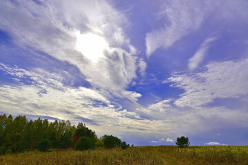 Autumn sky with light clouds