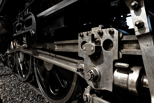 蒸気機関車の動輪と主連棒