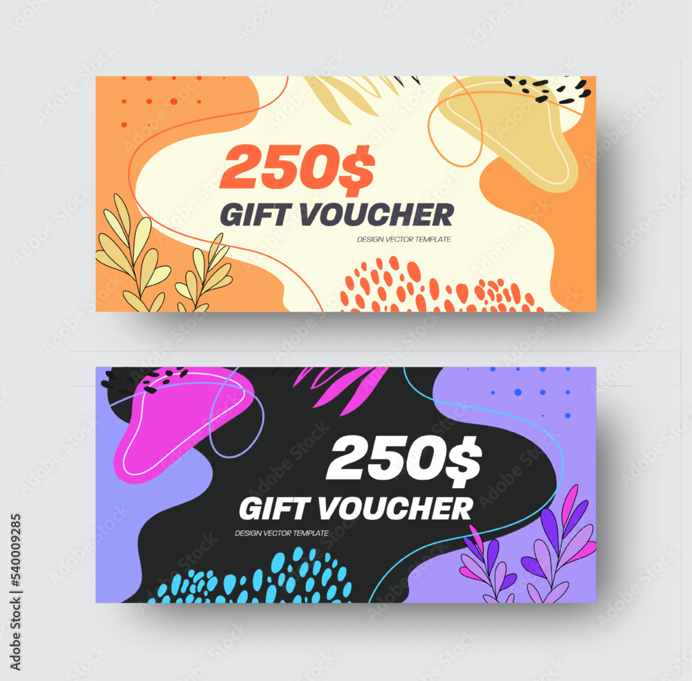 Poster vector gift card design with abstract design.