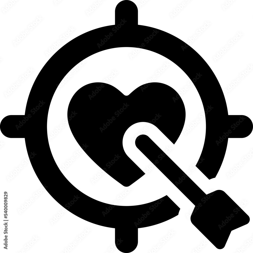 Sticker heart arrow icon