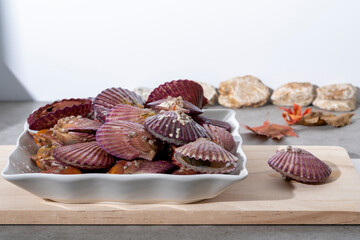 fresh and delicious scallop clams