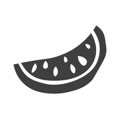 Watermelon Slice Icon Silhouette Illustration. Summer Fruit Vector Graphic Pictogram Symbol Clip Art. Doodle Sketch Black Sign. EPS