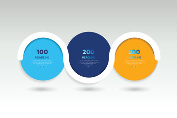 Infographic vector option banner with 3 steps. Color spheres, balls, bubbles. Infographic template.