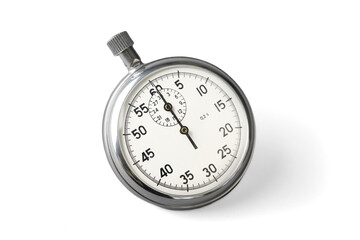 Old stopwatch isolated on a white background