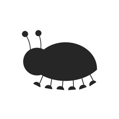 Standing Ladybug On a Side View Silhouette Found In Map Of All Around The World. Good To Use For Element Print Book, Animal Book and Animal Content EPS