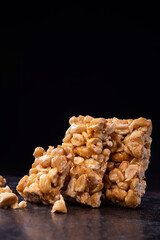 Sweet peanut bar caramelized glaze
