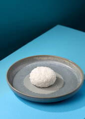 dessert with coconut chips and chocolate