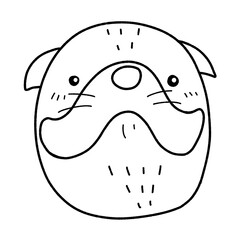 facial dog drawing