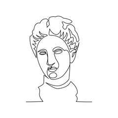 Statue vector illustration drawn in line art style