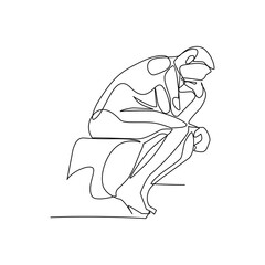 Statue vector illustration drawn in line art style