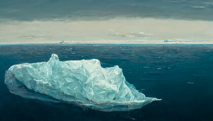 Icebergs floating in the Antarctic Ocean