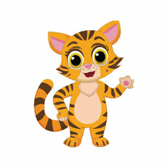 Cartoon funny cat character art illustration