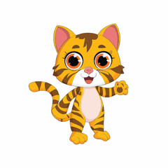 Cartoon funny cat character art illustration