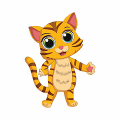 Cartoon funny cat character art illustration