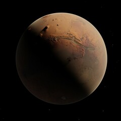 3D illustration of Planet Mars.