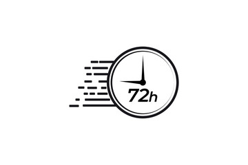 72 Hours Clock vector element