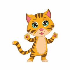 Cartoon funny cat character art illustration