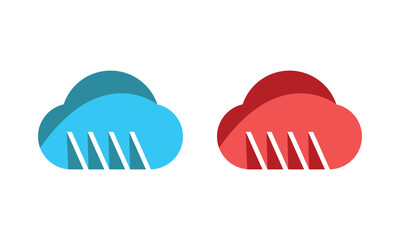 forecast logo with melted blue cloud. concept of daily forecasting, company brand, tv program, weather today. isolated on white background. flat style trendy modern branding design vector illustration