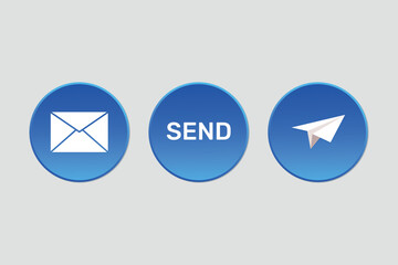 Telegram message send blue button icon vector