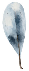 Watercolor Blue Leaf