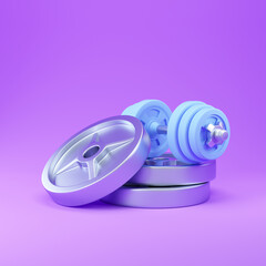 Sport equipment 3d rendering illustration.