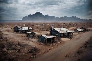 Abandoned town. Dystopia. Urban blight. Zombie apocalypse. Fallout. 
