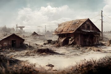 Abandoned town. Dystopia. Urban blight. Zombie apocalypse. Fallout. 