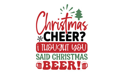 Fototapeta na wymiar Funny Christmas SVG Design Template