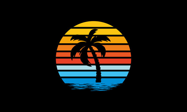 sunset logo design