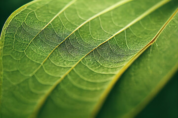 Macro Photography of a freen plant leaf with structure, detail and depth of field