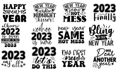 New Year SVG Design Template